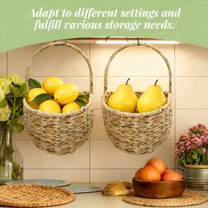 ตะกร้าแขวนผนังทำจากผักตบชวาธรรมชาติ ตะกร้าเก็บของทำมือ ขายส่ง เป็นมิตรกับสิ่งแวดล้อม ผลิตในเวียดนาม - Product Image 3