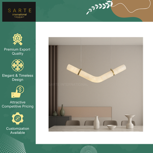 Lustre suspendu rond en albâtre naturel, fait main, écologique, personnalisé, moderne, pour salon, décoration d'hôtel - Product Image 4