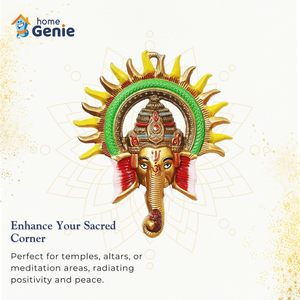 HOME GENIE Tenture murale Ganesha colorée | Décoration murale Lord Ganesha fabriquée à la main pour la maison, le bureau et la salle Pooja | Vastu & Feng Shui - Product Image 4