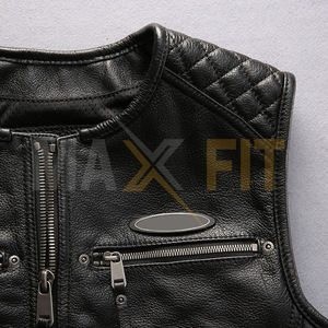 MAXFIT ENTERPRISES Veste de moto d'hiver de haute qualité style classique pour hommes Gilet en cuir véritable à la mode Produit de haut niveau - Product Image 6
