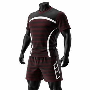 Nouvelle Arrivée : Tenue de Rugby de Fabricant Haut de Gamme – Maillot et Short Rayés de Qualité Supérieure, Dernier Design - Product Image 3