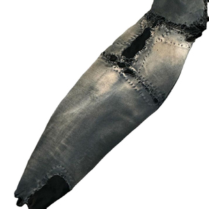 Personnalisé Hommes Coton Lourd Vintage Lavage À L'acide Blanc Détresse Patch Pull Hoodies Sweatshirts Solide Couleur OEM service - Product Image 2