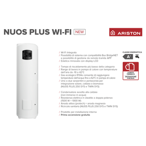 Chauffe-eau à pompe à chaleur Ariston Nuos Plus Wifi 200 A+ 200 litres ErP avec réservoir connecté en Wifi - Product Image 3