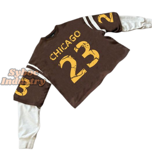 Camiseta de doble capa con lavado ácido para hombre, Camiseta holgada de gran tamaño de algodón orgánico 250 GSM, camiseta de doble capa para ropa de calle para niños - Product Image 6