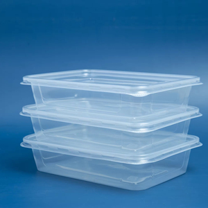 Fiambrera transparente apta para microondas, contenedores de alimentos, contenedor de plástico <span class=keywords><strong>rectangular</strong></span> desechable transparente con tapa para proveedor de alimentos - Product Image 1