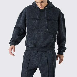 <b>Men's</b> Casual Zipper Tracksuits High Quality Oversized Plus Size Customized Logo Elastic Waist 100% Cotton for Autumn Warming - Product Image 4