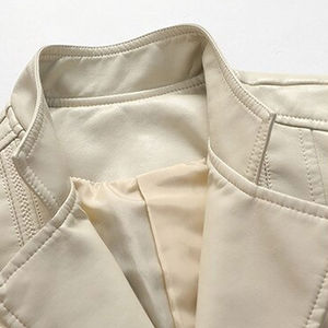 Chaqueta de Cuero Sintético de Punto para Mujer, Invierno 2026, Personalizada, Informal, Ajustada, de Alta Calidad, Impermeable, Transpirable, con Forro de Algodón - Product Image 4