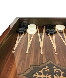 Jeu de backgammon antique en noyer Star - Product Image 4