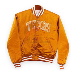 Chaqueta bomber de satén de alta calidad con diseño de retazos de moda Chaqueta bomber de satén clásica con parches decorativos coloridos - Product Image 1