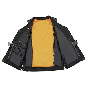 Professional Men's High Quality Black Motorcycle Spandex/Nylon Vest Custom Label Straight Bottom Side Lace Breathable Waterproof - Product Image 4
