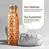 Botella de Agua de Cobre Moderna y Lujosa, Ecológica, Resistente al Calor, Apta para Lavavajillas y Microondas, para Deportes y Camping, 100% Pura y Saludable