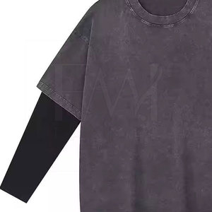 Produits très demandés T-shirts à deux couches avec 100% T-shirts à double couche pour hommes en coton pour personnaliser votre propre logo de marque - Product Image 6