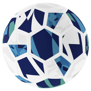 Balón de fútbol híbrido de entrenamiento para adultos de 290g, rendimiento óptimo, 32 paneles cosidos a máquina en blanco/azul marino/menta - Product Image 3