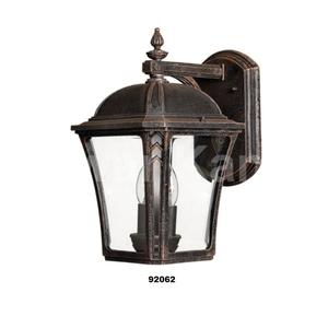 Linterna de pared fija de bronce tradicional mediana con pantalla de vidrio transparente, linterna de pared sólida decorativa para decoración de jardín y hogar - Product Image 2