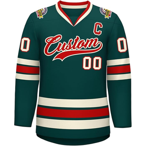 Maillots de hockey sur glace personnalisés de haute qualité, sublimés, respirants, à séchage rapide, 100 % polyester, vente en gros d'usine, nom d'équipe pour le hockey sur glace - Product Image 1