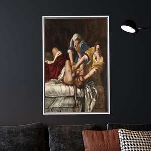 Artemisia Gentileschi Baroque <b>Canvas</b> Print - Judith Beheading Holofernes,White <b>Framed</b> - Product Image 1