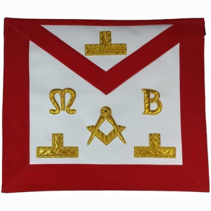 Vente en gros de tablier maçonnique brodé à la main, tablier maçonnique maître maçon - Product Image 5