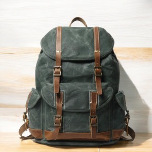 Leather Canvas Luxury Unisex Backpack Classic Design Large Capacity Travel <b>School</b> Laptop <b>Rucksack</b> Wholesale LCBP-0064 - Product Image 4
