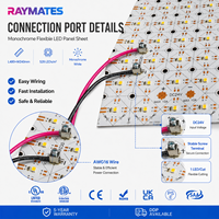 Feuille LED flexible ultra-mince professionnelle RAYMATES UL 2835, panneau LED haute densité, panneau LED flexible découpable pour la pierre