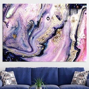 Toile moderne à imprimé marbre violet, décoration élégante en verre, cadeau pour couple de mariage, verre - Product Image 1