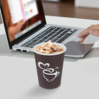 Impression de logo personnalisé Gobelets en papier écologiques de 4oz 8oz 12oz pour le café et le thé Conception d'icônes à paroi unique pour le bureau