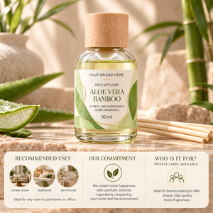 Diffusore di Aromi OEM all'Aloe Vera e Bambù 50ml |   Fragranza Fresca alle Erbe per la Casa |   Produttore di Marchi Privati Spagna - Product Image 3