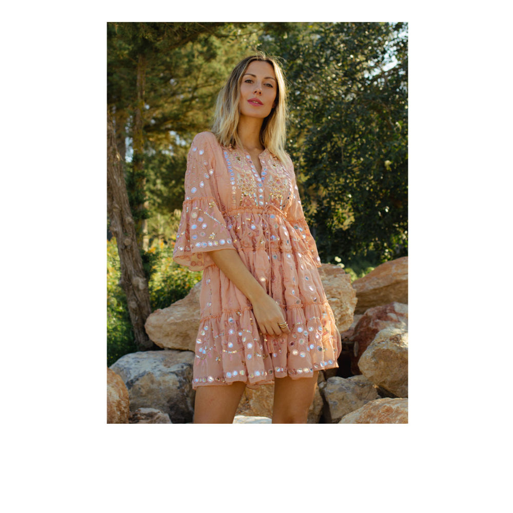 Summer Boho Women Clothes Elegant Casual Midi Chiffon Dress Woman Mini Party Dress Long Sleeve Dresses For Adults 