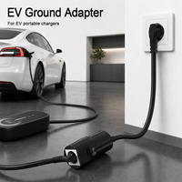 Adaptateur de chargeur EV portable de type 2 avec rallonge de dérivation de terre et prise personnalisée US UK Inde UE