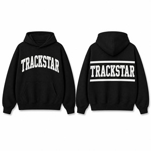 เสื้อฮู้ดดี้ Trackstar สำหรับผู้ชายและผู้หญิง สกรีนโลโก้ได้ ทรงโอเวอร์ไซส์ ไหล่ตก สไตล์สตรีทแวร์ เสื้อสเวตเชิ้ต เสื้อผ้ากีฬา แบรนด์ส่วนตัว TS-HD-085 - Product Image 1