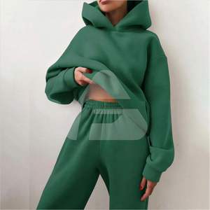 Conjuntos Deportivos de Invierno para Mujer, Estilo Urbano, Ecológicos, con Logotipo Personalizado y Marca Privada, Conjuntos de 2 Piezas de Felpa de Algodón - Product Image 2