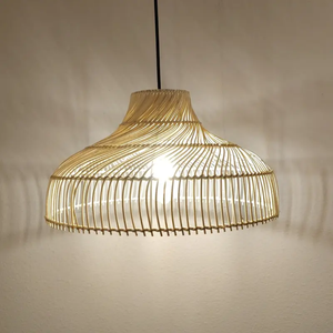 <b>Rattan</b> Ceiling Light Designed with Natural Woven Texture Soft Light Distribution and Decorative Indoor Style - Product Image 3