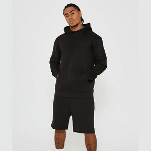 High Quality Men's <b>Hoodies</b> <b>Short</b> Set Black Color Full <b>Sleeve</b> Cotton Fleece Casual Wear Men's <b>Hoodies</b> <b>Short</b> Set With Custom Logo - Product Image 6