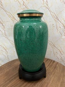 Urnas de cremación verde de aluminio de diseño clásico más vendidas para cenizas humanas Suministros funerarios del exportador indio - Product Image 5