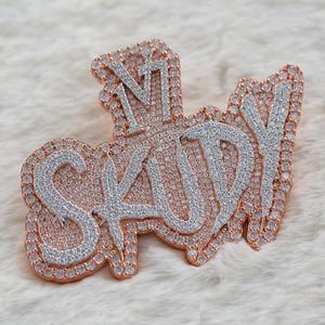 Pendentif lettre initiale sur mesure avec VVS Moissanite et or rose diamant Pass diamant testeur pendentif boule et breloque - Product Image 2