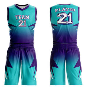 Uniformes de baloncesto de calidad superior al por mayor diseño personalizado ropa deportiva impresa secado rápido transpirable 100% poliéster personalizado - Product Image 1