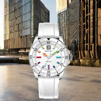 Montre à quartz élégante pour homme AURORA, mouvement Ronda 763, aiguilles inspirées d'Excel, boîtier en acier inoxydable de 42 mm, verre saphir, 10 ATM