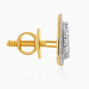 Gold Glitter Punch Diamond <b>Earrings</b> - Product Image 6