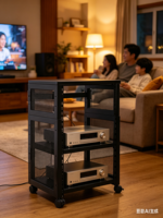 Soporte para Consola de DJ con Rack de 9U/12U y Ruedas Bloqueables para Actuaciones en Escenario y Mezcla de Sonidos