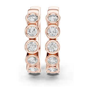 Boucles d'oreilles créoles en diamant de laboratoire 1,32 carat, taille brillant rond, or 18 carats, 14 carats, 10 carats et argent 925, or rose, or jaune, or blanc - Product Image 1