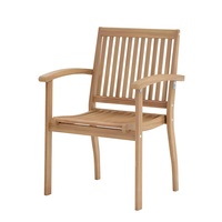 Fauteuils en bois d'acacia massif OEM, qualité supérieure, couleur naturelle traditionnelle, pour extérieur, salle à manger, jardin, café, fête, patio, restaurant