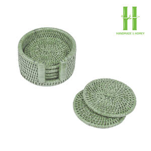 HOT SELLER <b>Placemat</b> Pad Coasters Kitchen Table Mats Rattan coaster Bowl Mats Padding Mat Insulation Pad <b>Round</b> <b>Placemats</b> - Product Image 3