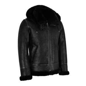 Blouson en cuir premium pour homme, blouson en cuir de haute qualité pour homme avec fourrure sur le col, produit haut de gamme, blouson en cuir pour homme - Product Image 2