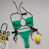 107 nouveauté asiatique dernières filles Sexy ouvert deux pièces Bikini femme 2024 plage maillot de bain
