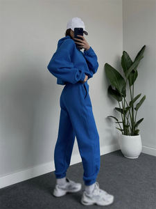 Survêtements personnalisés poids lourd pour femmes Sweat à capuche zippé surdimensionné en coton Ensemble de pantalons de survêtement Ensemble de survêtements pour femmes - Product Image 6