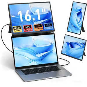 16 "IPS C อุปกรณ์ขยายหน้าจอแล็ปท็อป1920x1200 FHD แบบพกพาขาตั้งแม่เหล็ก360เดินทางหน้าจอที่สอง <span class=keywords><strong>MAC</strong></span> WINDOWS Android - Product Image 1