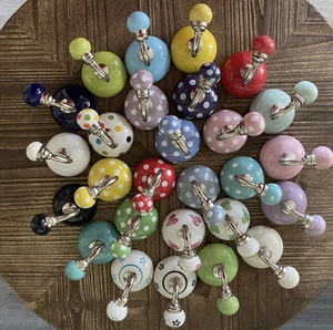 Handcrafted Ceramic Heart Tile Wall <b>Coat</b> <b>Hooks</b> CIH 160 - Product Image 3