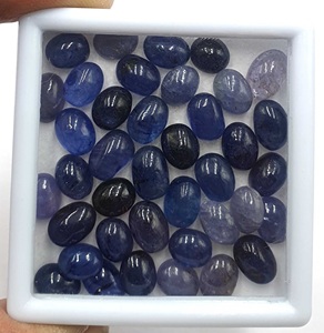 Vente en gros Cabochon en vrac de forme ovale lisse coupe saphir bleu pierres précieuses pierre naturelle de culbutage - Product Image 3