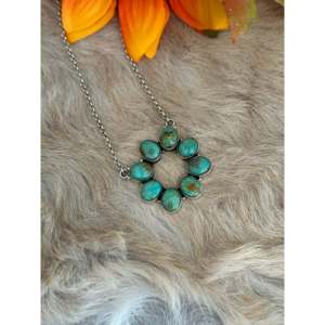 Collier en argent sterling avec turquoise Kingman, perle d'eau douce géométrique et diamant, cadeau de mariage - Product Image 4