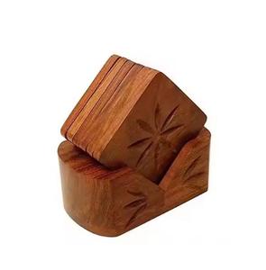 Eleve su empresa con nuestros posavasos de madera natural con marca personalizada hecha de 100% materiales de posavasos ecológicos - Product Image 1