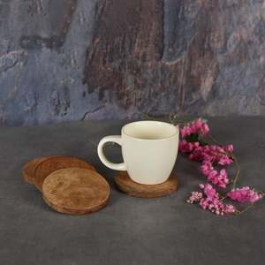 Square Natural <b>Wood</b> Coaster <b>Set</b> for <b>Tea</b> and Water for Home and Hotel Use Packaged in Carton - Product Image 3